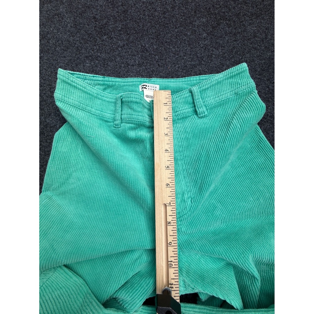 Billabong Pants Womens 26 Green Corduroy High Rise Wide Leg Raw Hem Coastal - Picture 5 of 10